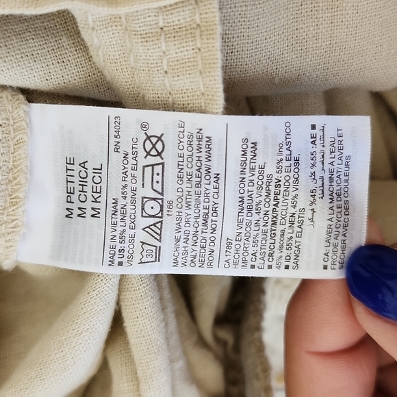 Old Navy, Sleeveless Linen-Blend Tie-Belt Wide-Leg Jumper, MP, Ecru - Picture 7 of 8